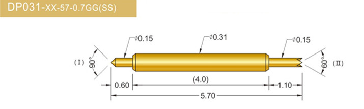 031雙頭探針、BGA雙頭測試針、雙向彈簧探針、帶彈簧雙頭針、雙頭針圖片