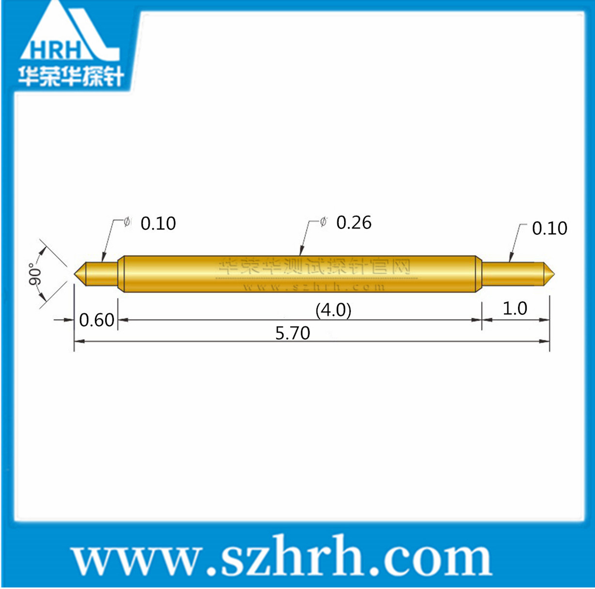 026-BB-5.7L、雙頭探針尺寸、BGA雙頭探針、
