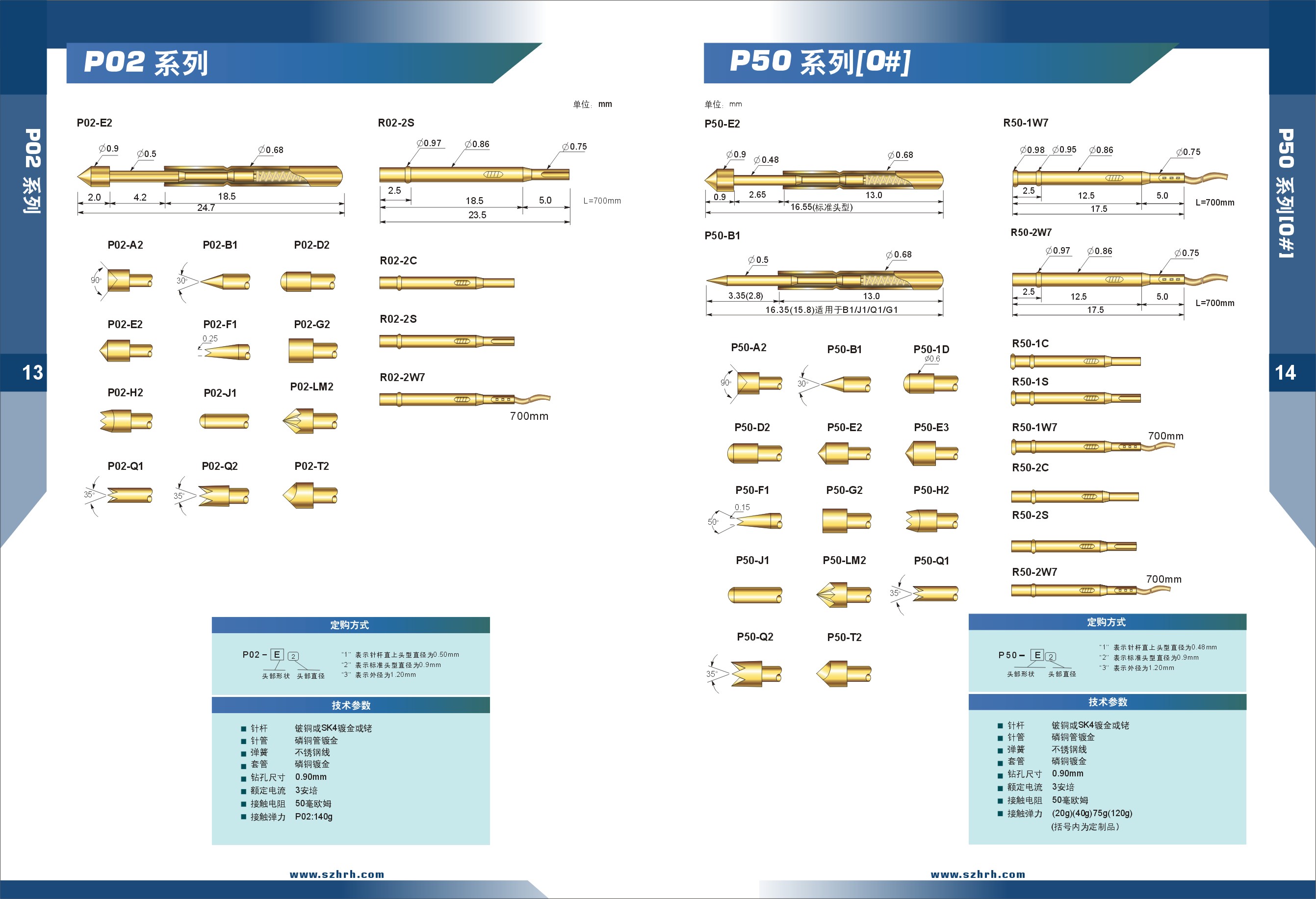 PCB測(cè)試探針選型、華榮華測(cè)試探針廠家