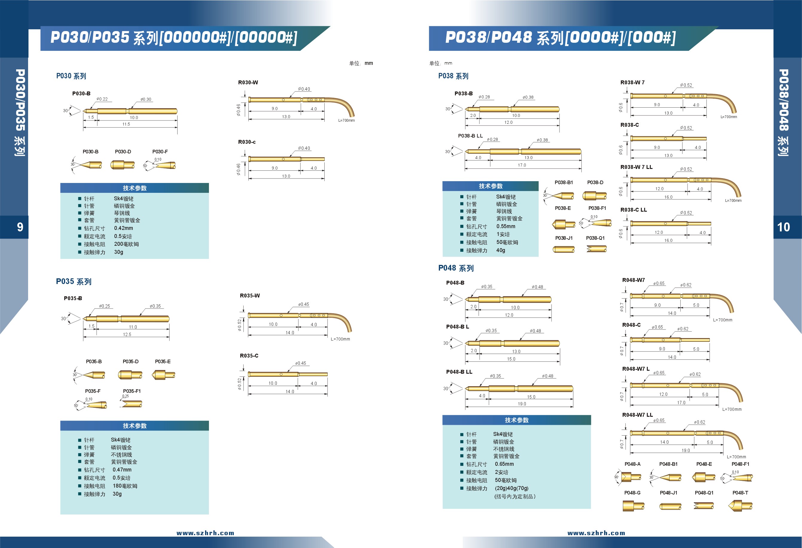 華榮華測試探針選型手冊，深圳華榮華測試探針廠家