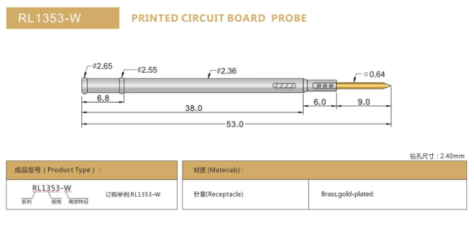 RL1353-W ，探針套管，華榮華探針套管廠家